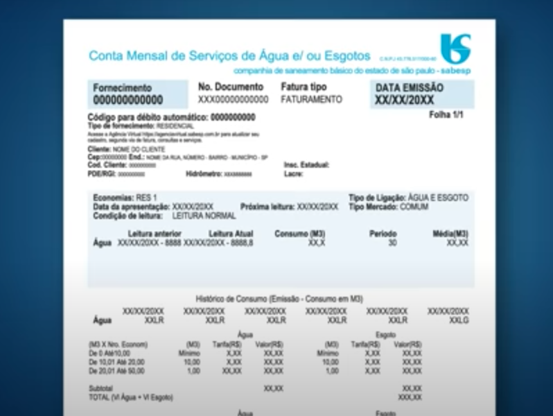 Notícia - Sabesp passa a entregar novo modelo de conta de água aos clientes  - Prefeitura Municipal de Cajati